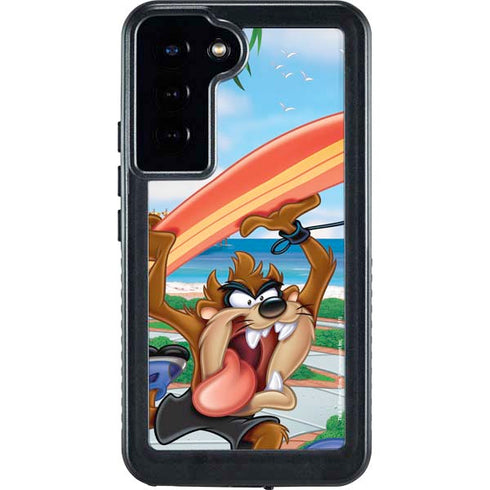 Looney Tunes Tasmanian Devil Surfboard Galaxy S24 Plus Waterproof Case